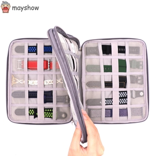 MAYSHOW New Portable Travel Watch Band Box Case USB Cable Watch Storage Bag Watch Strap Organizer Pouch Earphones Watch Holder