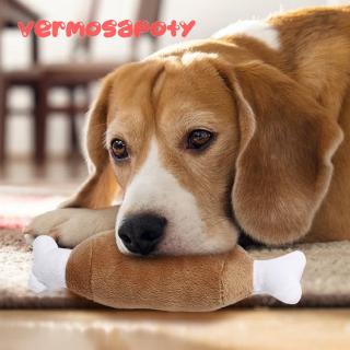 ▶Ver/COD◀6/1Pcs Cartoon Plush Squeaky Bone Dog Toys Bite-resistant Clean Dog Chew Puppy Training Pet (2)