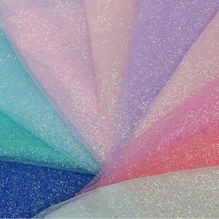 1 Meter Stage Clothing Colorful Dress Fabric Glitter Mesh Cloth