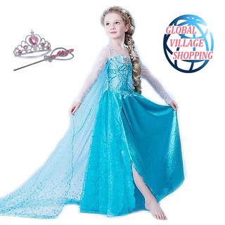 COD Kids Cosplay Castillo Elsa Dress Frozen Costumes Crown