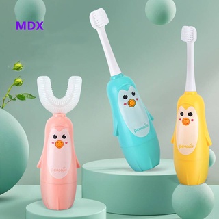 Three-color Cute Penguin Children's Toothbrush U-shaped Toothbrush Battery Powered