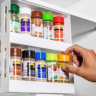《BK 》Kitchen Spice Box Organizer Shelf Cabinet Jar Bottle Holder Sliding Storage Rack (5)