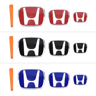 3 x H Steering Wheel Front Rear Logo Emblem Sticker For Honda Vezel XR-V HR-V