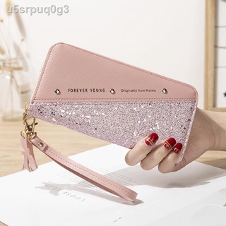 2021 new ladies clutch purse female long style Korean version stitching zipper large-capacity wallet (1)