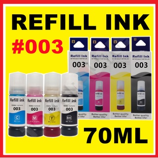 Refill EP. Printer #003 Ink For Inkjet Printer L3110 L3116 L3150 L3156 L5190 L1110 ET-4760 70ml