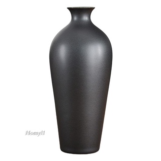 [HOMYL1] Modern Black Ceramic Flower Vase Decorative Sculpture Home Office Decor