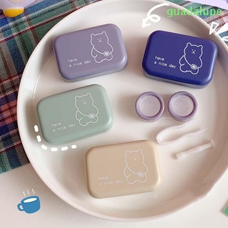 GUADALUPE1 Women Contact Lens Container Cute Lenses Box Mini Contact Lens Case Portable Sealed|Color With Mirror Rectangle Stick Connection Storage Eye Care/Multicolor