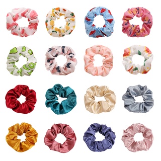 Fashion Headdress Colorful Scrunchies Fruits Flower Ribbon Hair Tie Girls Ponytail Hair Band Rubber Band Hair Accessories for Women (9)