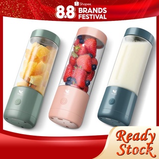 Portable juicer●【Ready Stock】Midea 4 blades 300ml portable fruit juicer mixer mini electric ice crus