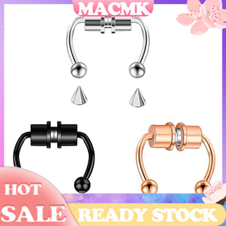 <MACmk Fashion> Nose Ring Reusable Alloy Fake Magnetic Horseshoe Non Piercing Hoop for Party Bar