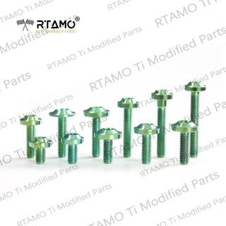 RTAMO Titanium Bolts M6 Size 10-50 Differ OD,Height front ABS &License Plate Body and Frame Anti-the (4)