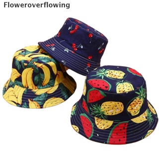 FOFI Two Side Reversible Fruit Cherry Bucket Hat For Men Women Fisherman Summer HOT