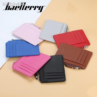 New in 2021☜▪◈Baellerry Leather ID Card Holder Large Wide Zipper Business Bank Credit Card ID Holder