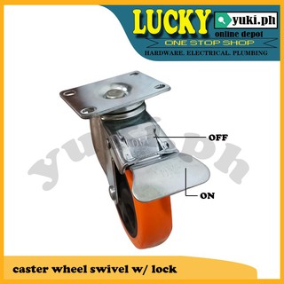 ▪□✓Caster Wheel Fixed / Caster Wheel Swivel (With Lock & Without Lock) Orange Sold per Piece