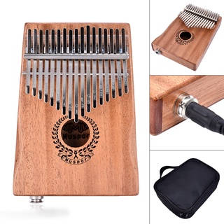 17 Keys EQ kalimba Acacia Thumb Piano Link Speaker Electric Pickup calimba Bag Cable Solid Wood Kali