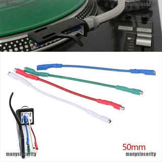 manysincerity 4Pcs 7N headshell wires OFC turntable leads phono cartridge cables replacement