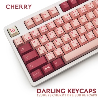 128Key PBT Darling Keycaps Cherry Profile DYE SUB Personalized Japanese Keycap For Cherry MX Switch Mechanical Keyboards