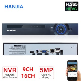 HANJIA H.265 9Channel/16Channel 5MP 1080P Network Video Recorder for IP Camera NVR 16 Channel 960P 9 Channel 5.0MP 1080P NVR P2P Cloud