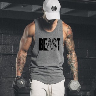 Mens Beast Deep V Neck Workout Tank Tops Gym Tshirt Sando