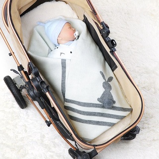 Baby Blanket Knitted Soft Infant Stroller Swaddle Wrap Newborn Girl Boy Cute Rabbit Toddler Bedding (5)
