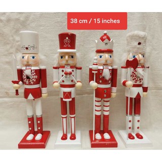 Set of 4 Red and White Nutcrackers