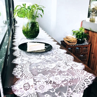 36*300cm Wedding White Lace Table Runner Dining Table Decorative