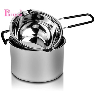 [In Stock]2 Pack Double Boiler Pot Set Stainless Steel Melting Pot for Melting Chocolate Soap Wax Candle Making 600Ml and 1600Ml