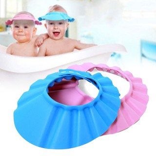Baby button shower cap with ear cover