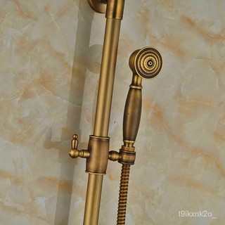 Newly Wall Mount Bath Shower Faucet w/ Hand Shower Antique Brass 8" Rain Shower Mixer Tap Tub Faucet