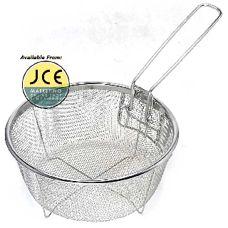Stainless Round Deep Fry Basket Mesh French Chip Frying 2 sizes