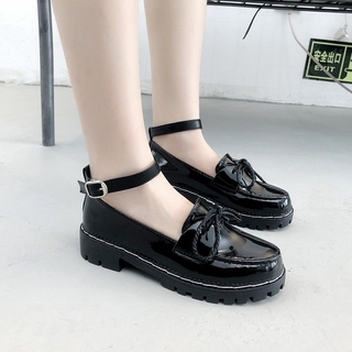 Summer Shoes for Girls Lolita Butterfly Leather Shoes Female Black Shoes Cute (1)