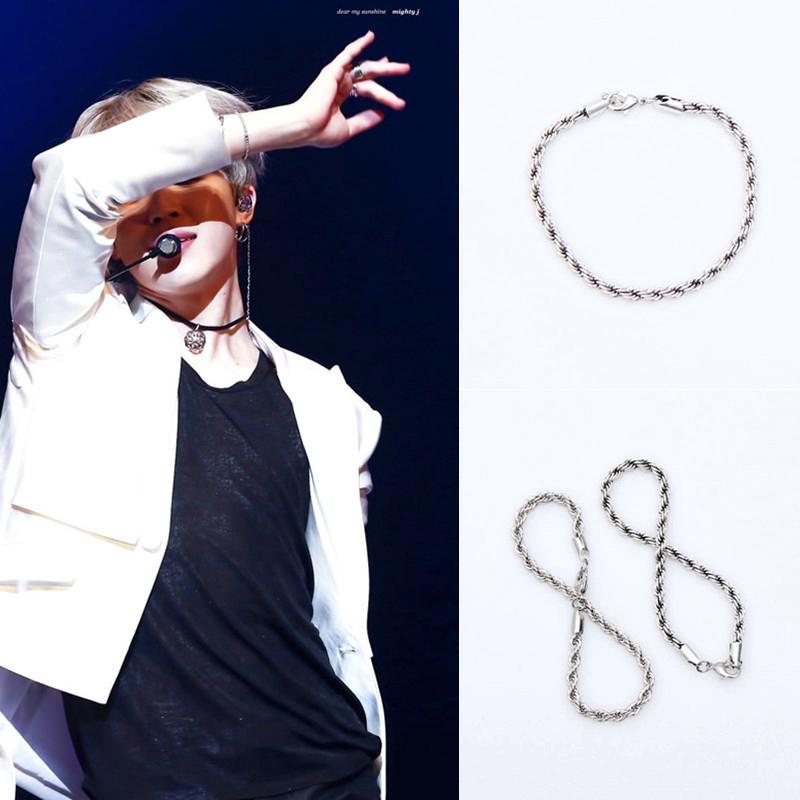 Kpop BTS Bracelet JIMIN V Leather Red Rope Charm Bracelets (1)