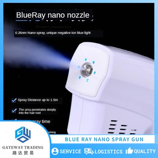 Portable Blue Ray Hairdressing Nano Water Sprayer Hair Perm Dyeing Care Micro Mist Machine Spray Gun