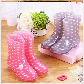 shoes for women✐Rain boots female kitchen waterproof shoes adult fashion cute short tube rubber ensure antiskid in winter