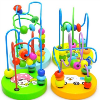 Spinning beads wooden toy maze (1)