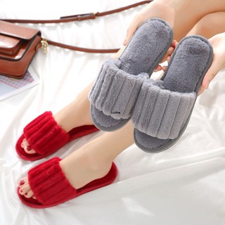 Cotton slippers month indoor women's home winter slippers rabbit fur thick bottom non-slip indoor』