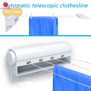 Automatic Retractable Clothesline Drying Rack Convenience Clothes Dryer For Indoor Outdoor