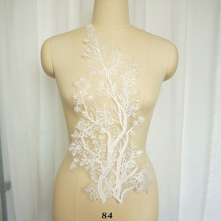Sequin Flower Lace Applique Net Trim Embroidery Sewing Motif Wedding Gown Dress Bridal DIY Craft