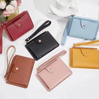 TT.BAGS#8021 women fashion solid color multi-slot card holder pu leather mini wallet