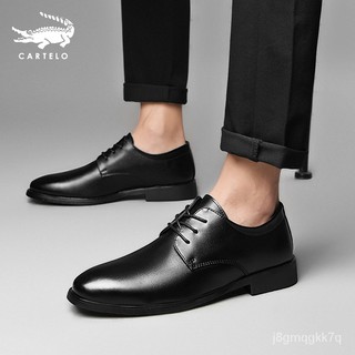 Cartile Crocodile Men's Shoes Business Formal Wear Work Shoes Men's British Style Soft Bottom Black