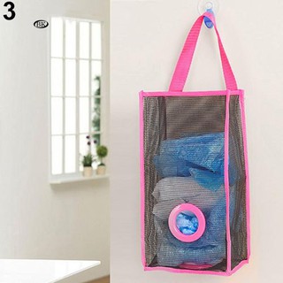 【BK】Breathable Mesh Hanging Kitchen Garbage Bag Storage Packing Shopping Bag Organiser (4)