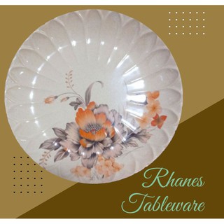 12 pcs Class A melamine 11 inches big service plates makapal thick heavy flower design melaware
