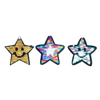 【LOV】reversible change color sequins five-pointed star sew on patches for clothes