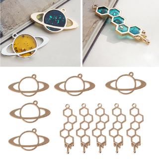 *J❤*READY STOCK 5Pcs Honeybee Planet UV Frame Pendant Open Bezel Setting UV Resin Jewelry DIY (1)