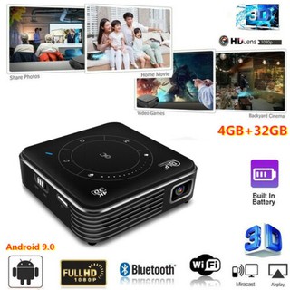 Mini DLP 4000 Lumens Android 3D HD 1080P Home Theater Projector WIFI HDMI uSIC