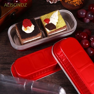 ALISONDZ 200ml Wrapping Boxes Home Bakeware Cake Pan Portable Rectangular Kitchen 10PCS Aluminum Foil Dessert Baking Tray/Multicolor