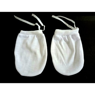 [COD] Lucky CJ Plain White Mittens for Newborn Baby 100% Cotton