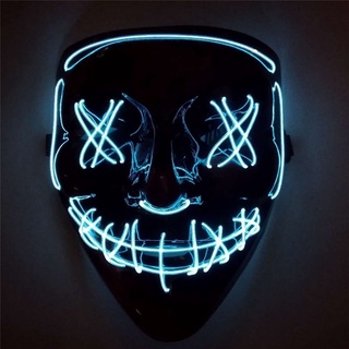 【Special offer】Scary Glowing Mask Halloween Cosplay LED Mask Face Light Up Power Mask Face Glow In D