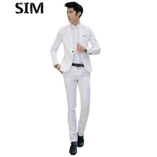 insSIM Wedding Men's Suits Casual Formal Tuxedos Blazer 2 Pieces Slim Fit Suit