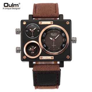Oulm large dial casual men s watch foreign trade explosion models domineering multi-time zone square